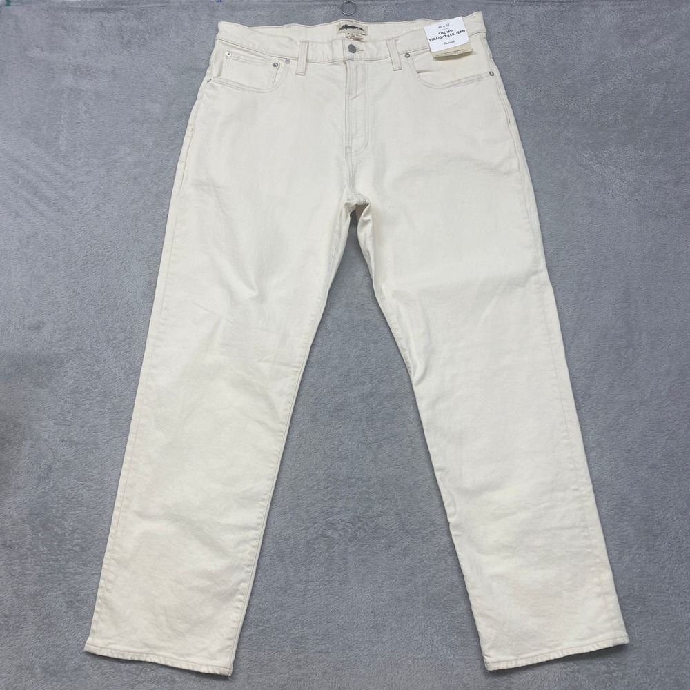 Madewell Mens The 1991 Straight-Leg Jean 40x32 Cream Authentic Flex Denim 18021